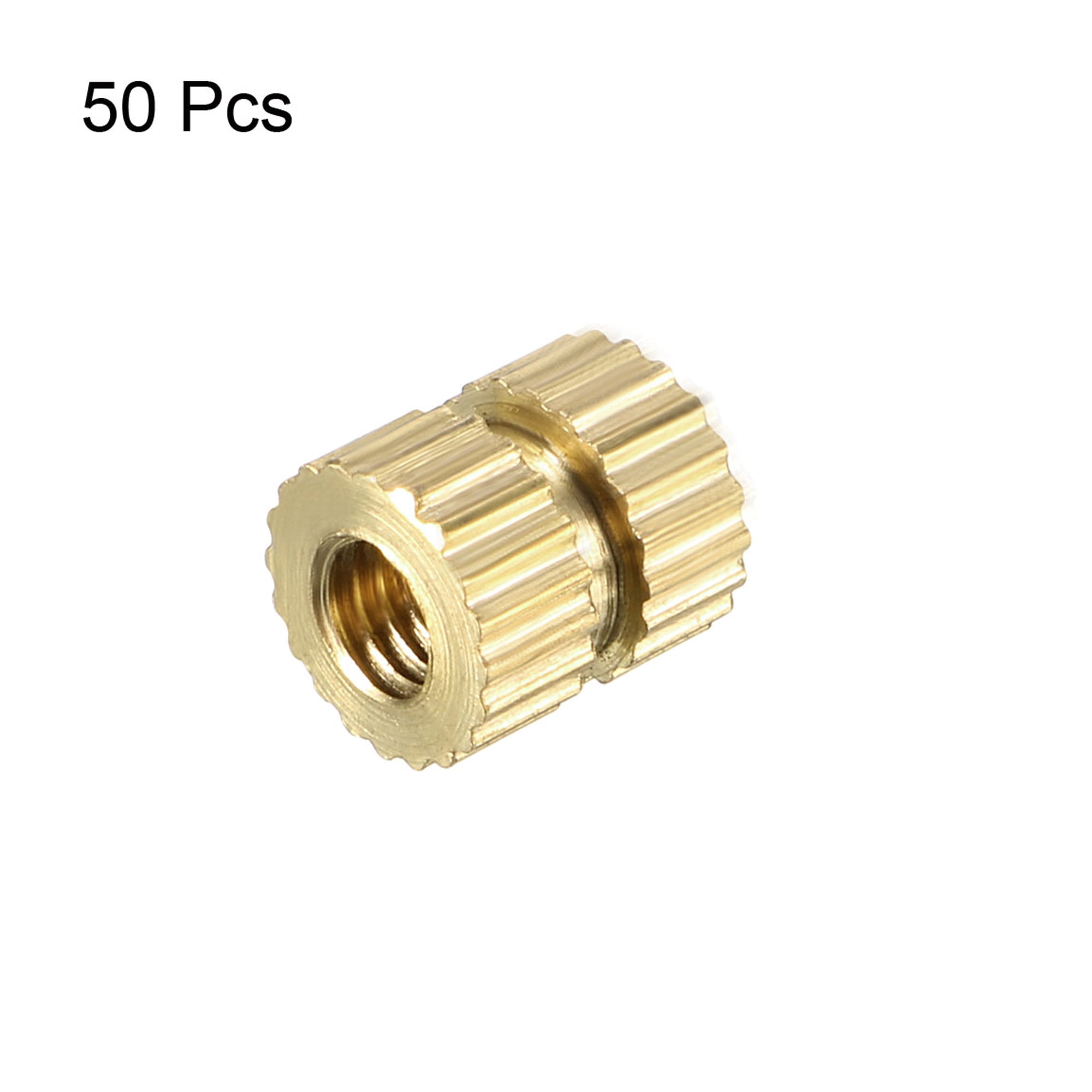 M3 x 6mm(L) x 5mm(OD) Female Thread Brass Knurled Threaded Insert
