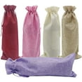 thumbnail image 1 of 10 bolsas de yute para vino, 14 x 6 1/4 pulgadas, bolsas de regalo para botellas de vino de arpillera con cordón (5 colores), 1 of 6