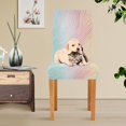 thumbnail image 4 of Yayeee 4 Pack Dining Chair Covers Stretch Parson Chairs Slipcovers Seat Protector, Wavy Striped, 4 of 6