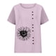 thumbnail image 3 of Camiseta Casual de Manga Corta con Botón de Cuello Redondo de las Mujeres, Tops Cortos para las Mujeres, 3 of 3