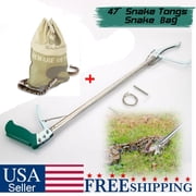 Ayamaya 47  Snake Catcher+Snake Bag, Collapsible Extra Heavy Duty Reptile Grabber Tongs Stick Rattlesnake Handling Tool