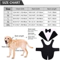 thumbnail image 4 of Traje de esmoquin para perros pequeños y medianos, camisa para cachorro con pajarita negra extraíble, disfraz formal para perro para fiesta de boda y festival, 4 of 5