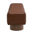 thumbnail image 6 of Christopher Knight Home Modern Mid-Century 64" PU Tufted Ottoman Bench, Faux Wood Legs, Brown, 6 of 7