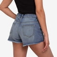 thumbnail image 4 of HXWCHs Women Bootcut Jeans Distressed Denim Shorts High Waist Casual Ripped Hem Streetwear Style Summer Everyday Wear Versatile Comfortable Outfit S Blue, 4 of 8
