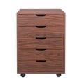 Ktaxon Mobile File 5 Drawers Wooden Filing with Rollers