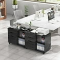 thumbnail image 3 of CONCETTA 3 Drawer Rolling File Cabinet with Lock, Under Desk Filing Cabinet for Letter/Legal/A4 Files, Home Office, Black, 3 of 7