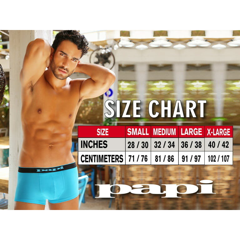 Men's Papi 990001 Repeat Logo Cotton Stretch Boxer Briefs - 4 Pack  (Black/Pink/Blue XL) 
