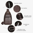 thumbnail image 6 of Matoen Men's Leather Sling Bag - Crossbody Backpack & Shoulder Rucksack, Casual Lightweight Travel Bag with Adjustable Strap, Durable Daypack for Outdoor Work Commute, 6 of 6