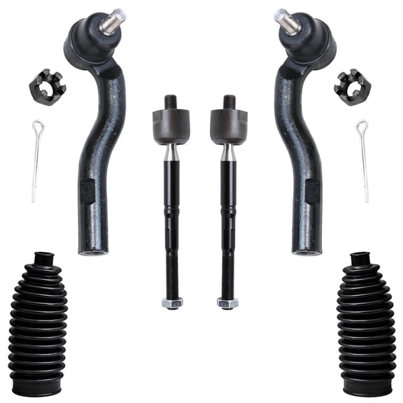 Detroit Axle - 4 Front Tie Rods for Lexus GS300 GS400 GS430, 4 Inner and Outer Tie Rods, 2 Boots Replacement