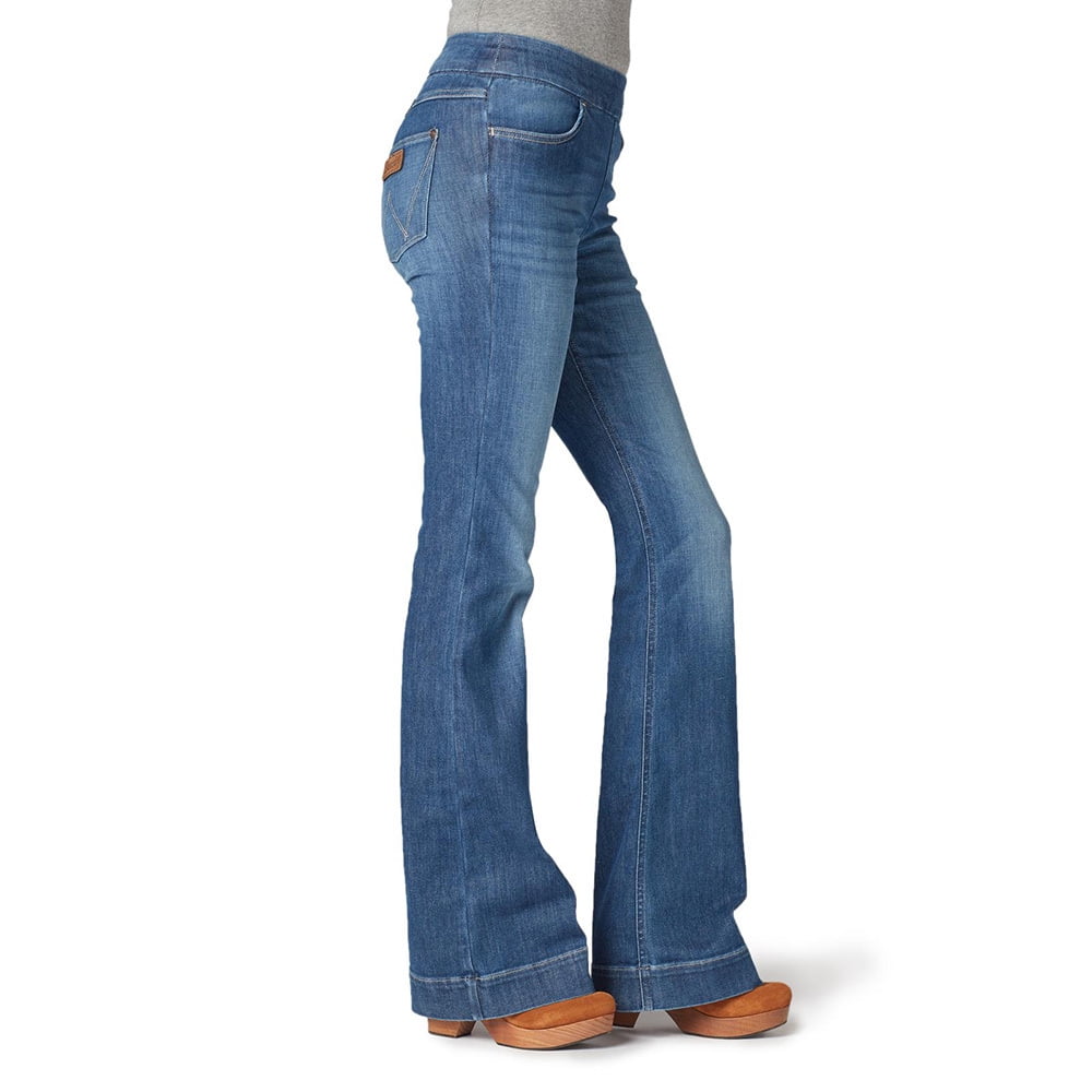 Wrangler Womens 112324020 ® Retro® Pull-On Trouser Flare Jean - High Rise S  L Denim 