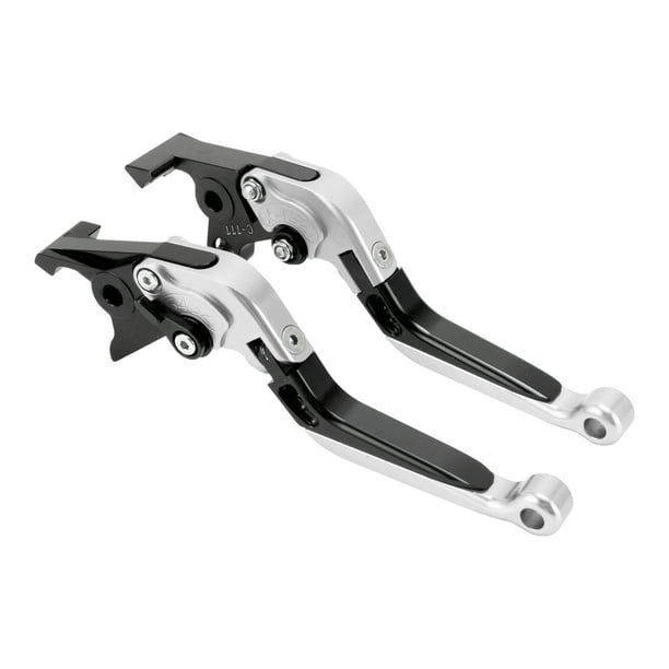 Palanca de freno y embrague corta larga para Kawasaki ZX7R/ZX7RR 89-03, palanca de manillar de motocicleta ajustable, aleación de aluminio, cabeza tono plateado, mango negro