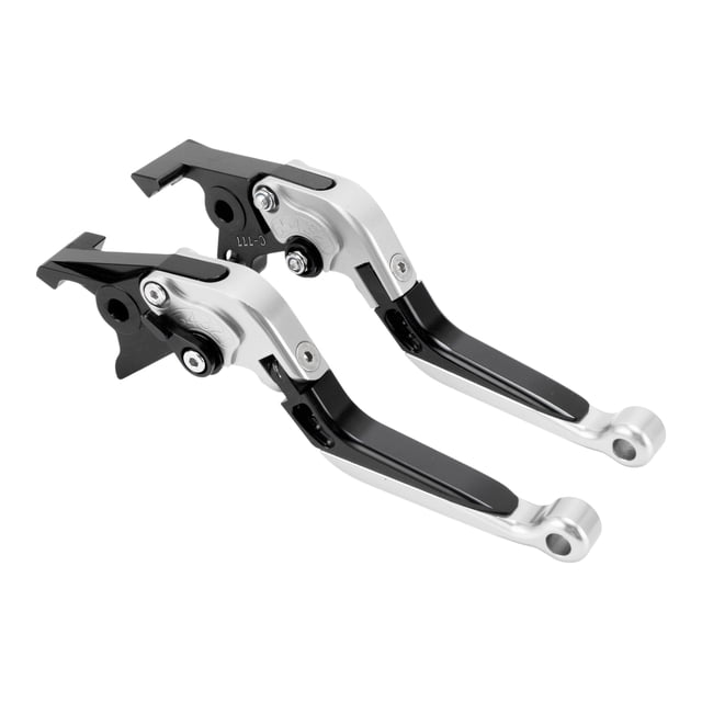 Palanca de freno y embrague corta larga para Kawasaki ZX7R/ZX7RR 89-03, palanca de manillar de motocicleta ajustable, aleación de aluminio, cabeza tono plateado, mango negro