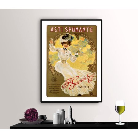 POSTER Asti Spumante Vintage Food&Drink Poster by Aleardo Terzi - Poster Paper / Gift Idea / Wall Decor-UNFRAMED