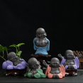 thumbnail image 2 of Buddha Statue, Cute Baby Buddha Decor, Little Monk Figurine Smiling Buddha Decor, 2 of 5