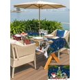 thumbnail image 4 of Outdoor Tablecloth with Umbrella Hole and Zipper, Navy Blue Christmas Rectangle Table Cloth 60x120 Inch Waterproof Tablecloth, Gnomes Xmas Tree Snowflake Winter Gifts Picnic Table Cover for Patio, 4 of 7