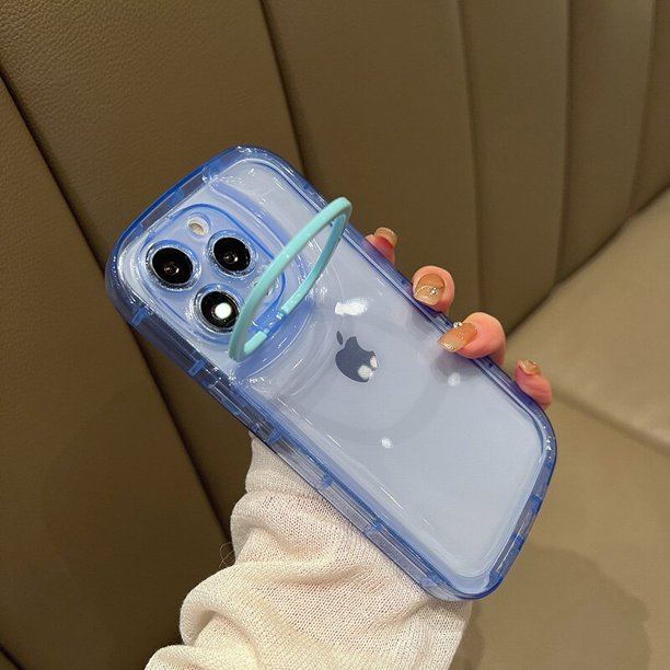 Soporte plegable Invisible para lente de cámara, funda de teléfono transparente para iPhone 13, 12, 11, 12Pro, 13Pro Max, cubierta trasera suave de caramelo Fivean unisex