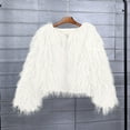 thumbnail image 3 of JGGSPWM Women's Cozy Shaggy Faux Furry Winter Outwear: Warm Long Sleeve Coat Jacket White S, 3 of 6