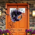 thumbnail image 5 of RnemiTe-amo Halloween Skull Wreath for Front Door,16 Inch Skeleton with Rose Wreath Halloween Skull Leaf Ornaments,Gothic Garland Creepy Decor for Home, 5 of 6