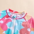 thumbnail image 6 of ATAIKU 18M-7Y Baby Girls One Piece Swimsuit Kids Rash Guard Zipper Bathing Suit UPF 50+ Toddler Sunsuit Swimwear - Flowers, 6 of 9