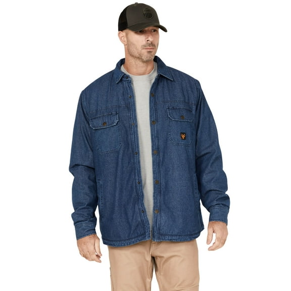 Hawx Work Gear Men's Dark Wash Denim Lined Work Shirt Jacket - HXFA23W05-DKW Medium  US