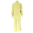 thumbnail image 7 of Scyoekwg Womens Tracksuits 2 Piece Set Fall Outfits Long Sleeve Tops Wide Leg Pants Casual Two Piece Set Fashion Matching Outfits Sweatsuit Tracksuit (Yellow,L), 7 of 7