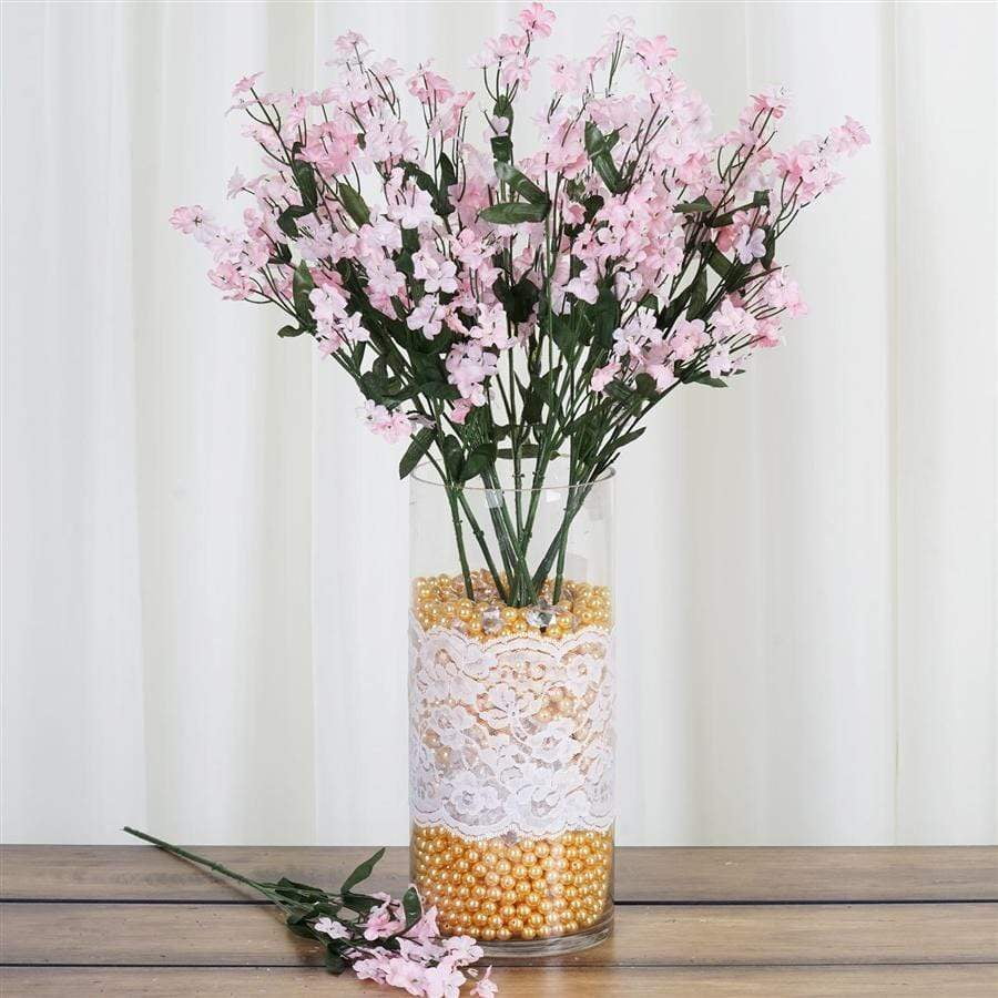 12 Baby's Breath ~ Pink & Cream~ Gypsophila Silk Wedding Flowers Centerpiece 