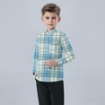 thumbnail image 5 of Ltctricy Toddler Baby Button down Shirts Boys Girls Plaid Long Sleeve Collared Dress Shirts School Casual Blouses, 5 of 7