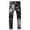 Black, variant on Boys Jeans Boys Distressed Jeans Straight Hole Breaking Mid Waist Denims Pants Pants Boys Black 6 Years-7 Years