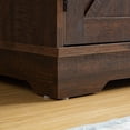thumbnail image 6 of Farmhouse Coffee Bar Cabinet Bar Cabinet with Wine Rack Barn Door Buffet Sideboard Cabinet,  Adjustable Storage Shelves, Living Room, Dining Room 31.5*15.75*31.5Gray Wash, 6 of 10
