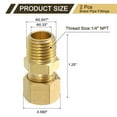 thumbnail image 2 of Conector de tubo de latón de 2 piezas, 5/16" OD x 1/4" NPT macho, unión de compresión de latón, adaptador de acoplamiento recto de latón para tubo de 5/16", 2 of 6