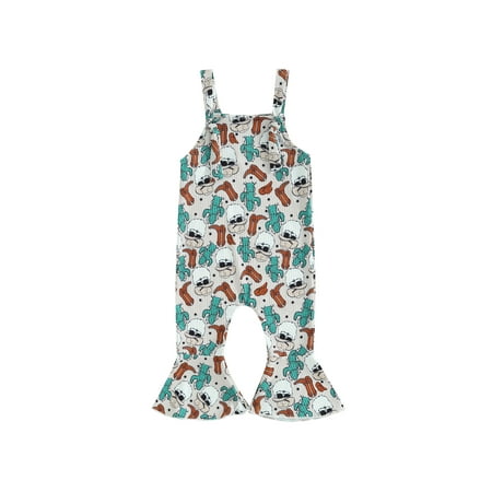 

Lieserram Toddler Girls Christmas Suspender Pants 6 9 12 18 24 Months 2T 3T Sleeveless Santa Claus Elk Cactus Candy Cane Print Jumpsuit