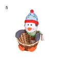 thumbnail image 2 of Santa Claus Snowman Candy Storage Bamboo Basket Christmas Gift Desktop Ornament Blue Cloth, 2 of 6