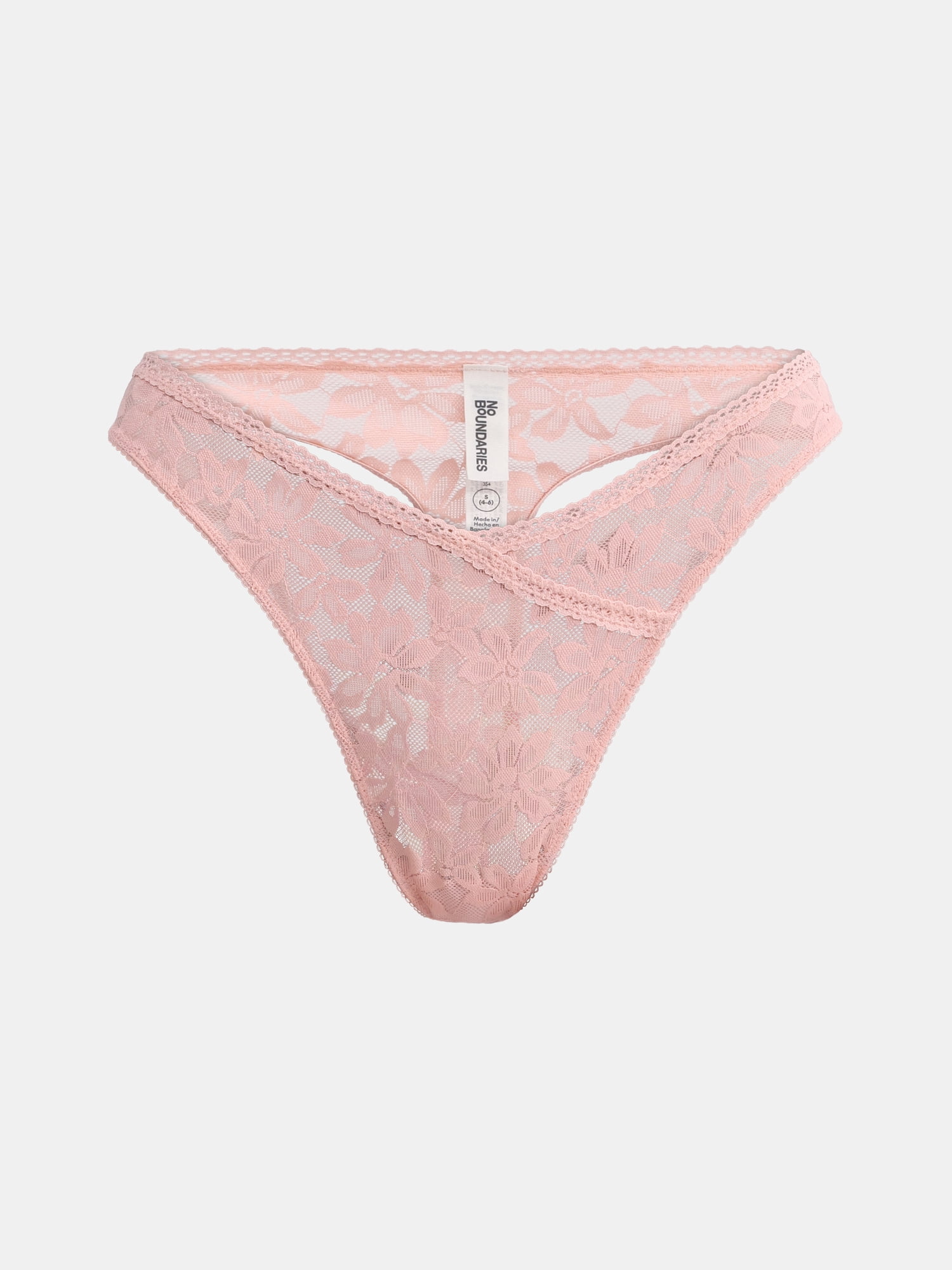 No Boundaries Women's Crossover Lace Thong Panty, Sizes XS to XXXL