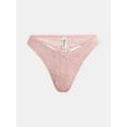 thumbnail image 4 of No Boundaries Women's Crossover Lace Thong Panty, Sizes XS to XXXL, 4 of 4