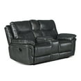 thumbnail image 6 of Steve Silver Isabella Faux Leather Reclining Loveseat with console, Gray, 6 of 6