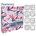 thumbnail image 3 of Recipe Binder, Full Page 3 Ring Standard Binder Organizer Set (with 50 Page Protectors & 12 Category Divider Tabs) by Better Kitchen Products, 11.5" x 12" Floral Design, 3 of 5