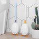 thumbnail image 3 of Cateissary Soporte para escobilla de baño Forma de pato Lindo Soporte de fregador montado en la pared Cepillos flexibles flexibles Limpieza de Suministros de limpieza para el hogar blanco, 3 of 6