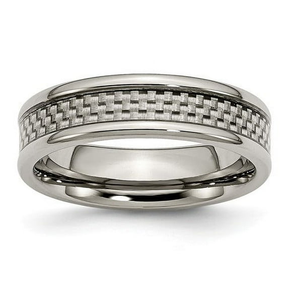 Primal Steel Titanium with Grey Carbon Fiber Inlay 6mm Band