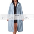 thumbnail image 3 of Ghalytn Womens Waffle Knit Hooded Robe Button Front Long Mid Calf House Coat Loungewear, 3 of 8