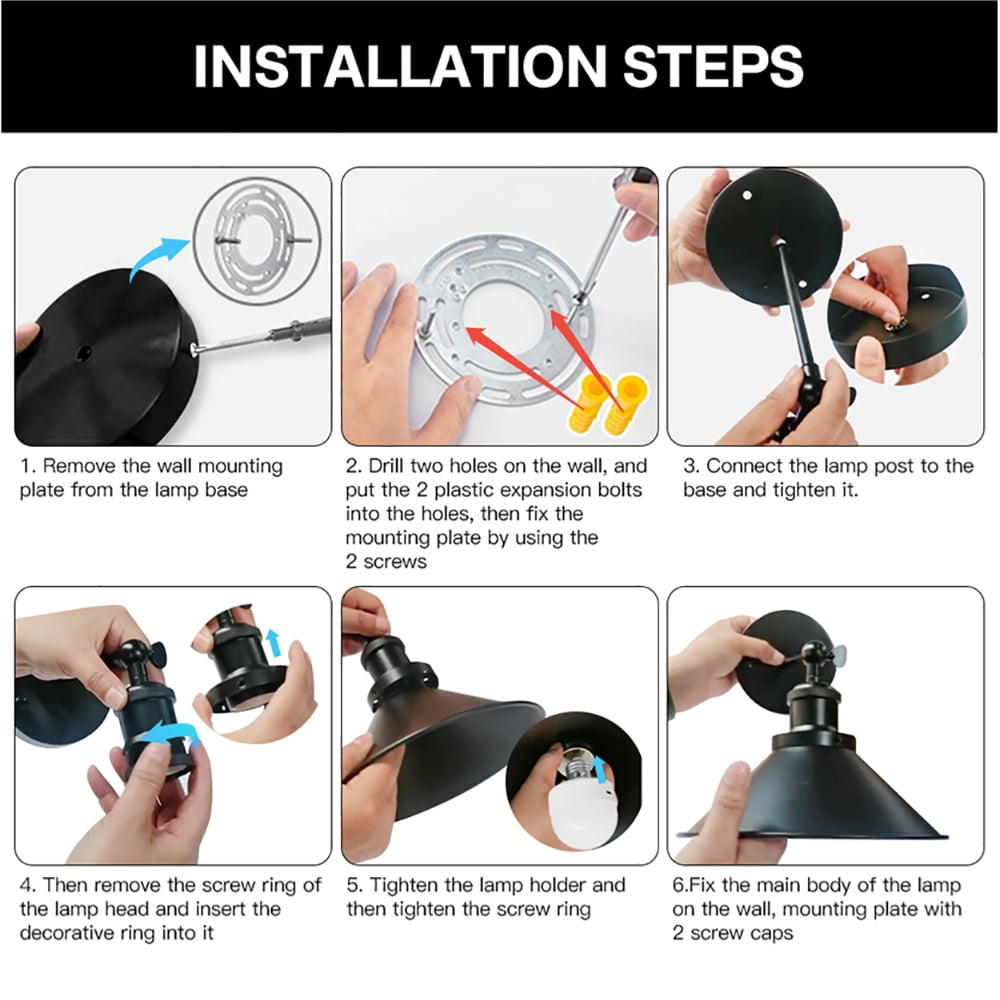 2 Pack Wall Lights Battery Operated Wall Sconces,Black Wireless Wall Sconces with Remote,Iron Retro Creative Rechargeable Wall lamp for Bedroom Living Room