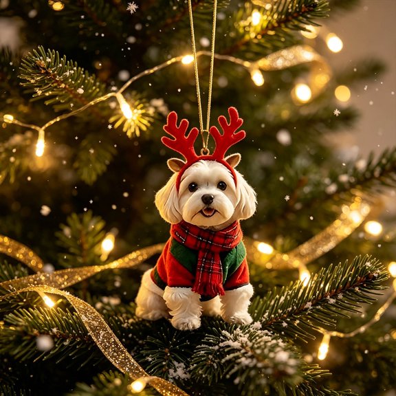 Dalxymotic Christmas Dog Hanging Ornament, Cute Puppy Xmas Hanging Pendant, Festive Themed Hang Tag Decor, Seasonal Decorative Dangler for Home, Indoor, Party, Tree, Mantel