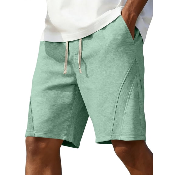 Admvng Men's Shorts Casual Lightweight Big & Tall Drawstring Elastic Waist Gym Shorts with Pockets