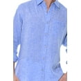 thumbnail image 3 of Bohio Men's Classic Linen Soft to the Touch Long Sleeve Roll up Shirt - In (5) Colors - MLS1358, 3 of 5