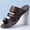 Brown, variant on Men's Brown Toe-Ring Slide Sandals with Perforated Detail
