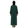 thumbnail image 3 of Women’s Modest Pleated Maxi Dress, Long Sleeve, Removable Belt, 3 of 3