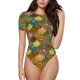 thumbnail image 1 of Fotbe Colorful Circle Body de Mujer con Cuello Redondo y Mangas Cortas, Sin Mangas Ajustado, Suave, Cómodo y Básico-Large, 1 of 7