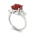 thumbnail image 2 of Clara Pucci 14K White Gold 3ct Garnet Three-Stone Ring for Women, 2 of 7