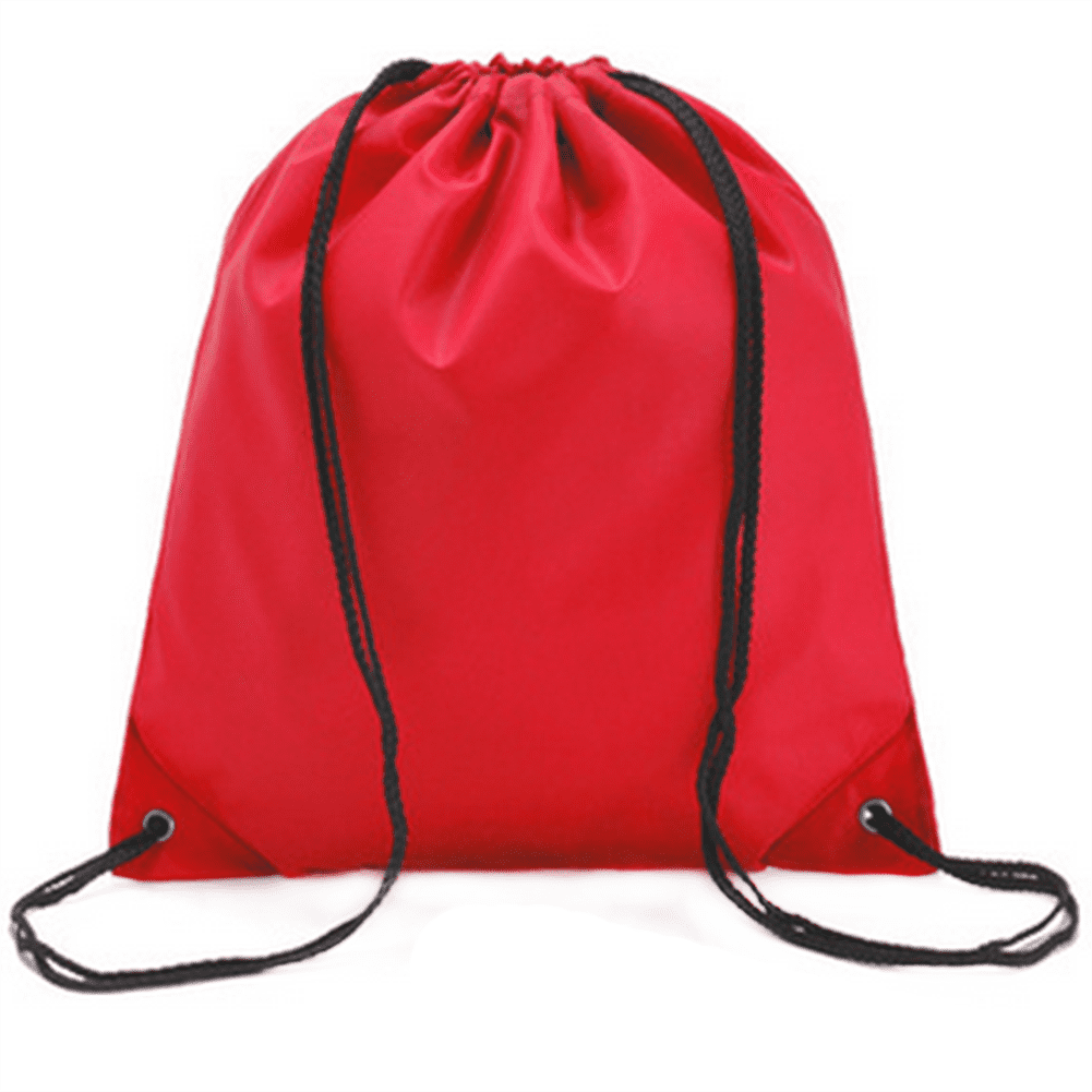 Oyfel Drawstring Backpack Bags Waterproof Folding Shoulder Sacks Bags Oxford Rucksack Storage Pouch for PE Sports Travel Gym School Home Picnic Beach Red 