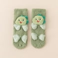 thumbnail image 4 of Zwiiyzr Toddler Infant Baby Boys Girls Slipper Socks 0-6 Years Winter Woolly Socks Fleece Fluffy Warm Three Dimensional Cute Knee High Stockings Sock Green, 4 of 6