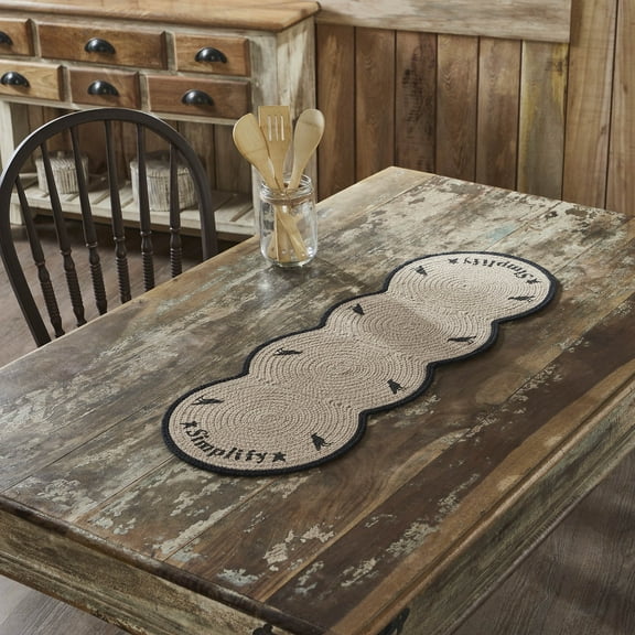 Raven Harvest Simplify Stencil Table Runner 12x36 Braided Cotton